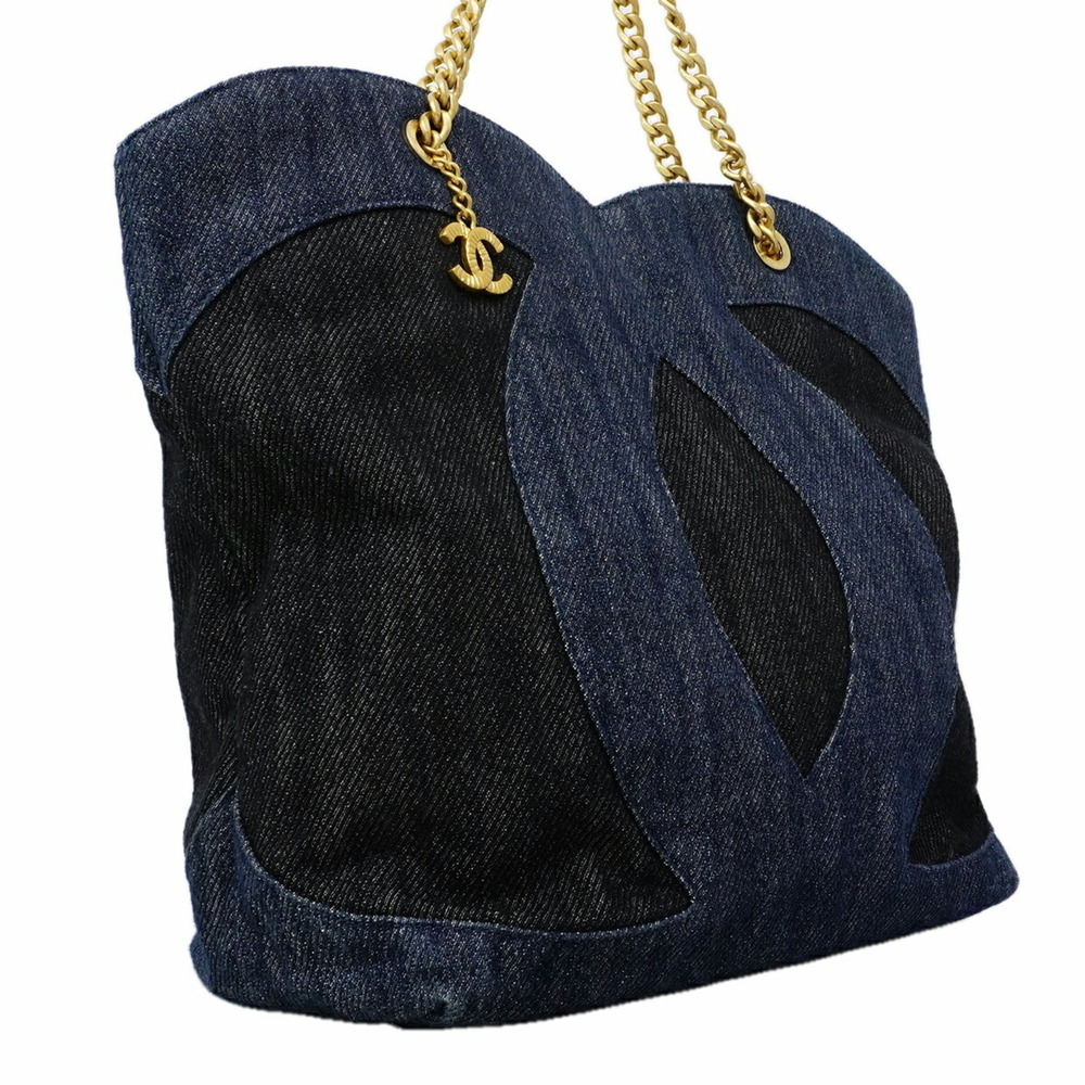 Chanel Tote Bag/Chain Tote, Denim Navy, Women's OP011942 - Picture 2 of 13